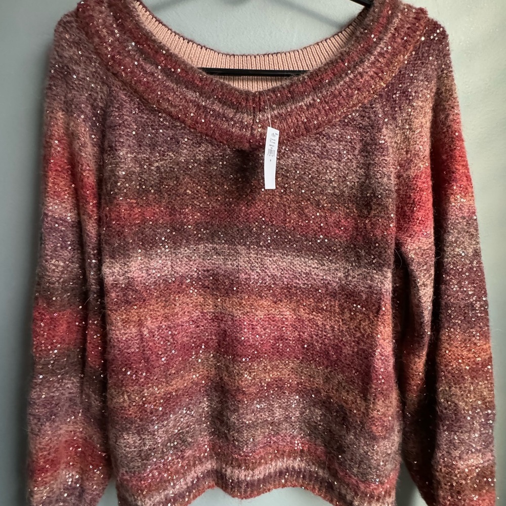 Banana Republic Ombré Sequin Cropped Sweater NEW never worn with tags
